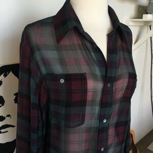 Ralph Polo Plaid Sheer Blouse